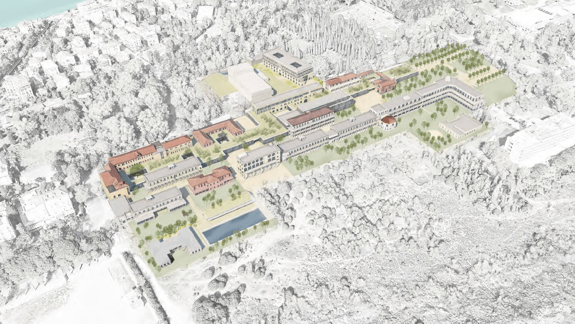 Modellentwurf des Mare Technoparks: Der ehemalige österreichische Finanzminister baut Gotthardt das Leuchtturm-Projekt für Künstliche Intelligenz.