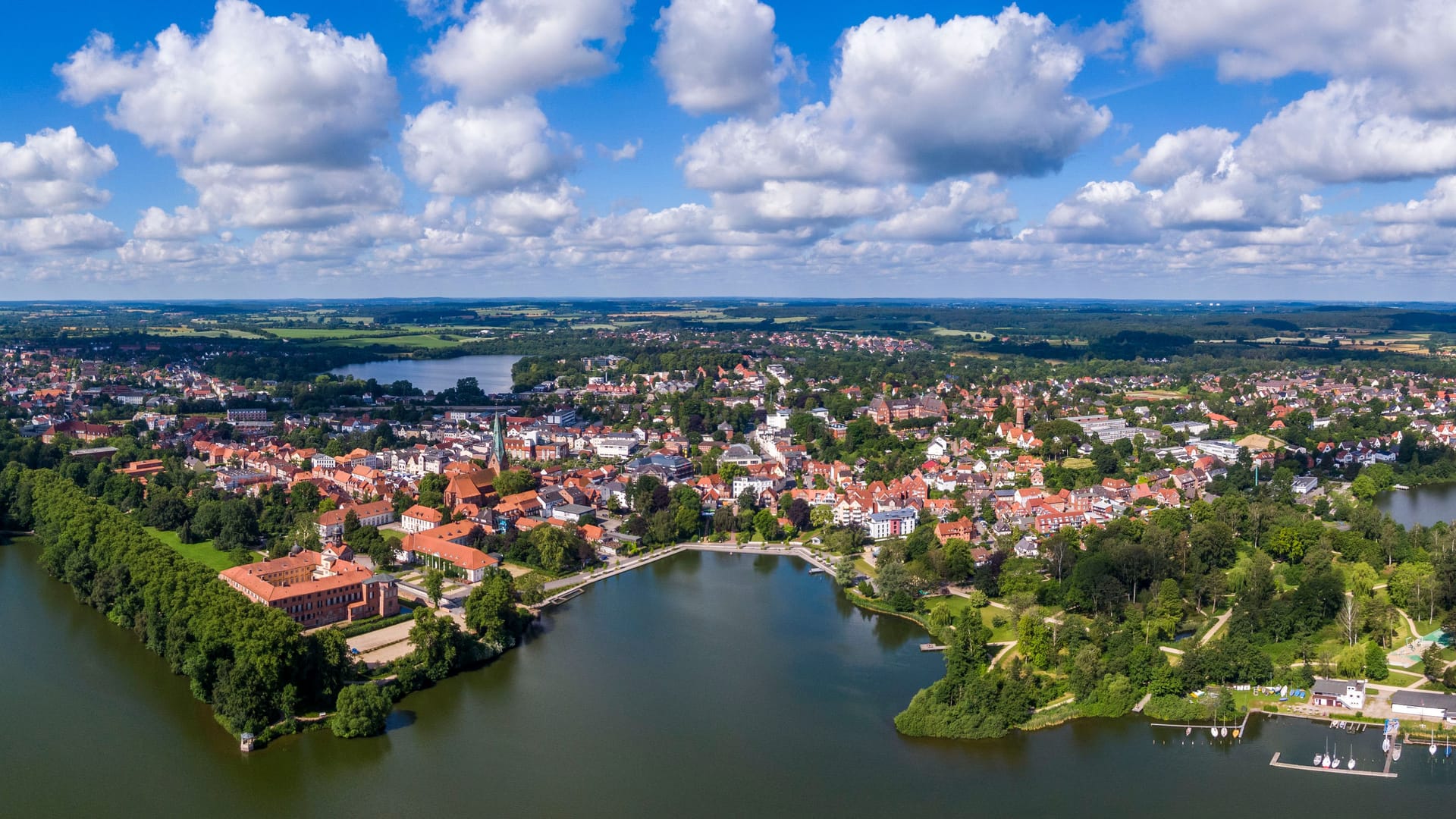 Aerial view of Eutin city in Germany