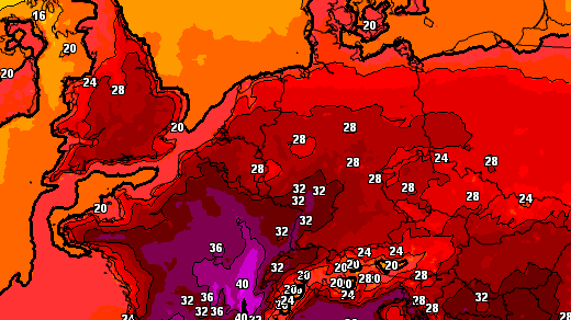Das Icon-Wettermodell: Die Temperaturen steigen und steigen.