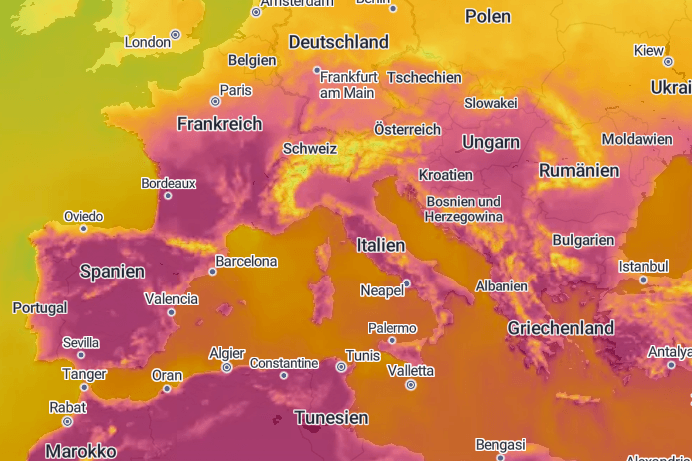 Wetter in Europa: Eine Hitzwelle hat Spanien, Griechenland und die Türkei im Griff.