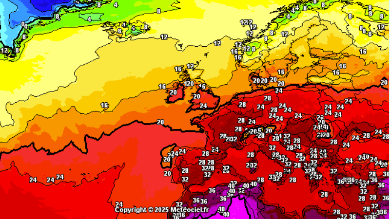 Wetter in Deutschland und Europa: Eine Berechnung des ICON-Wettermodells für den 20. August