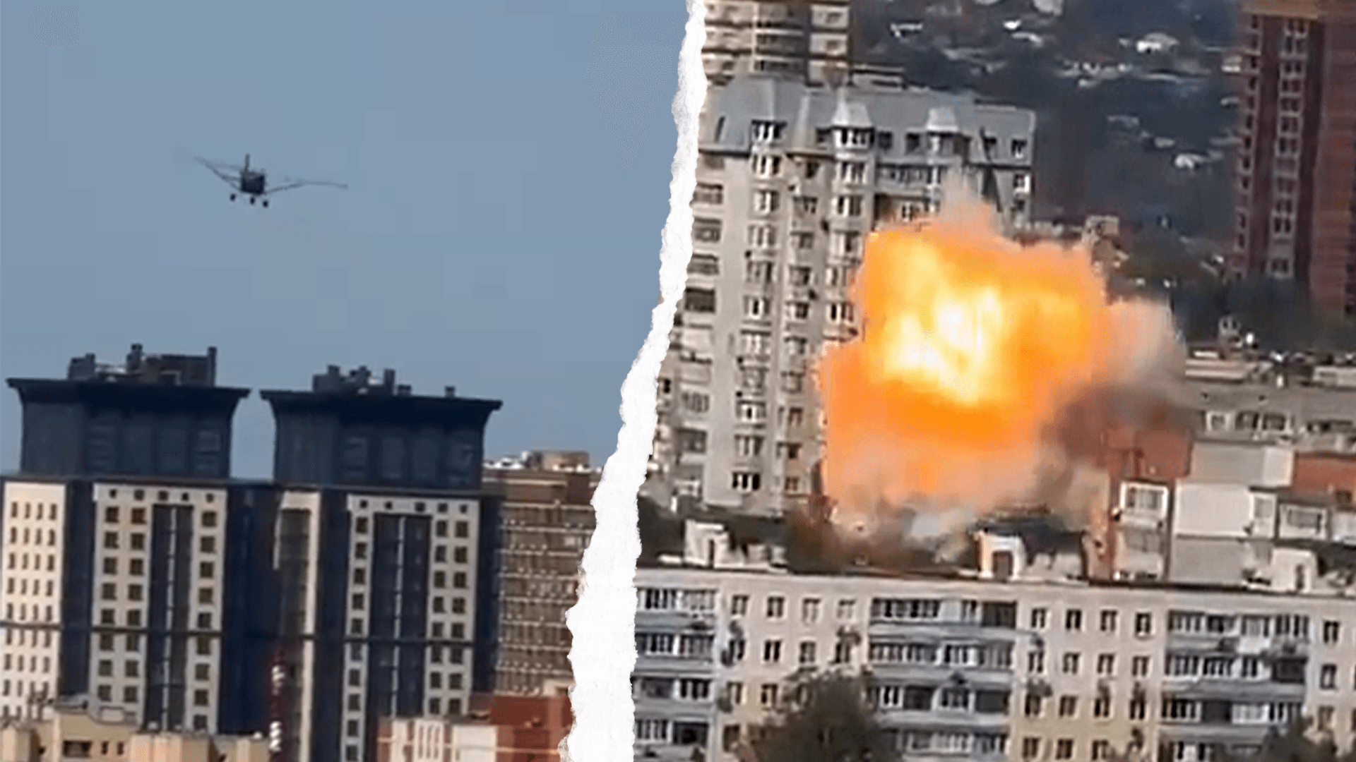 Eine ukrainische Drohne stürzt in ein Wohnhaus in Rostow am Don.