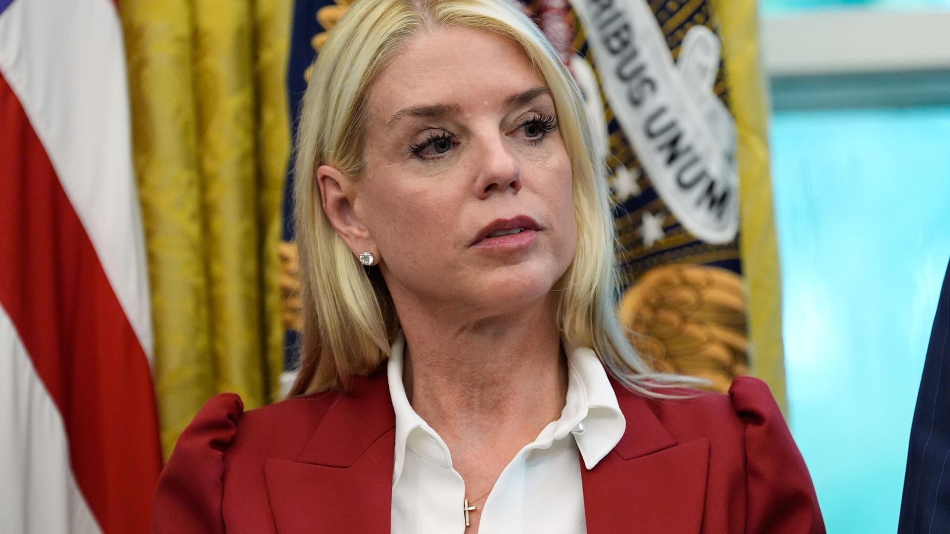 US-Generalstaatsanwältin Pam Bondi bei einem Termin im Weißen Haus. US-Generalstaatsanwältin Pam Bondi bei einem Termin im Weißen Haus.