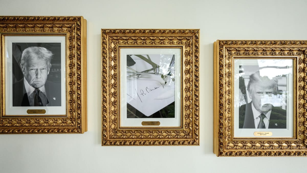 US-Präsidenten-Galerie: Trump ersetzt Biden-Porträt durch skurriles Foto