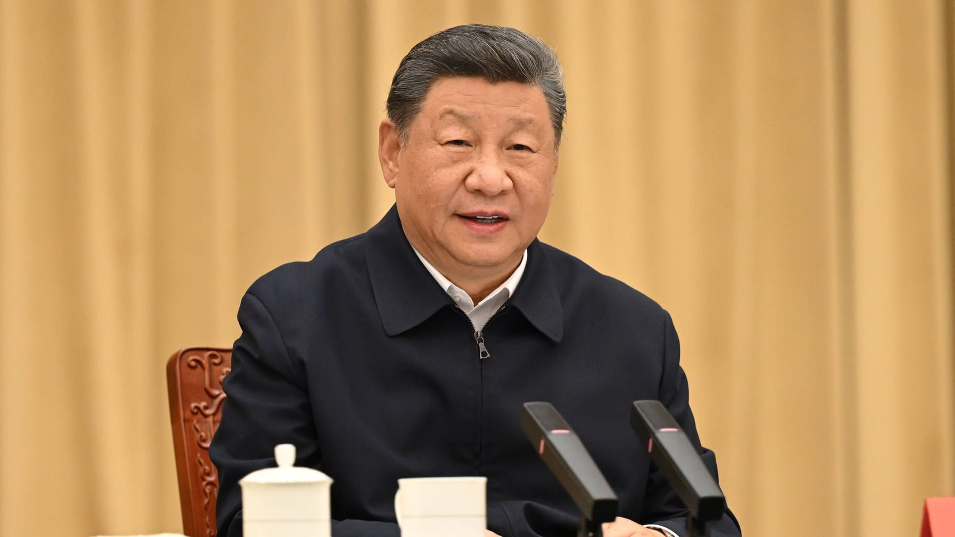 Chinas autoritär regierender Führer, Xi Jinping, bei einer Rede vor dem Volkskongress in Peking. Chinas autoritär regierender Führer, Xi Jinping, bei einer Rede vor dem Volkskongress in Peking.