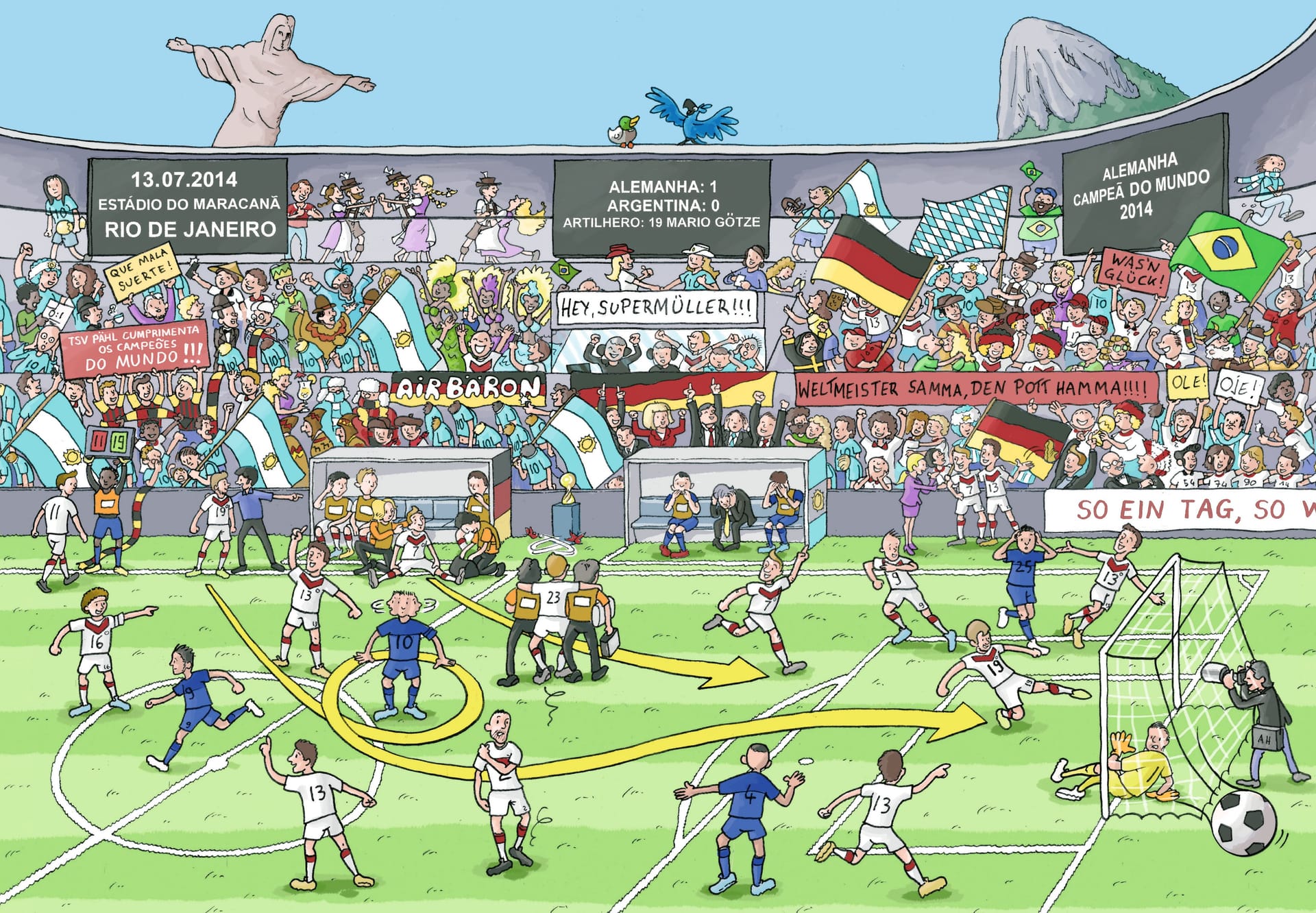 Die Krönung von Thomas Müllers Karriere: Mit der deutschen Nationalmannschaft gewinnt er 2014 in Brasilien den WM-Titel. Die Krönung von Thomas Müllers Karriere: Mit der deutschen Nationalmannschaft gewinnt er 2014 in Brasilien den WM-Titel.