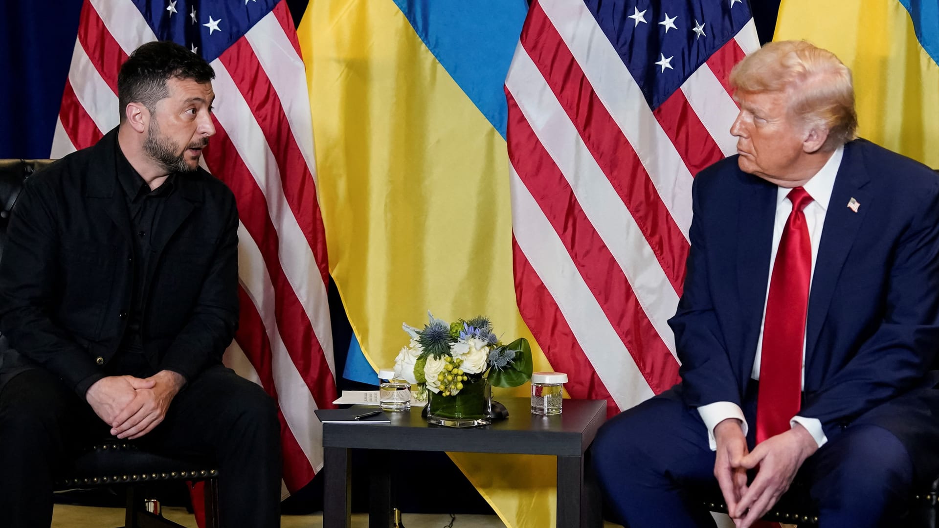 US-Präsident Donald Trump und der ukrainische Präsident Wolodymyr Selenskyj bei ihrem Treffen in New York.