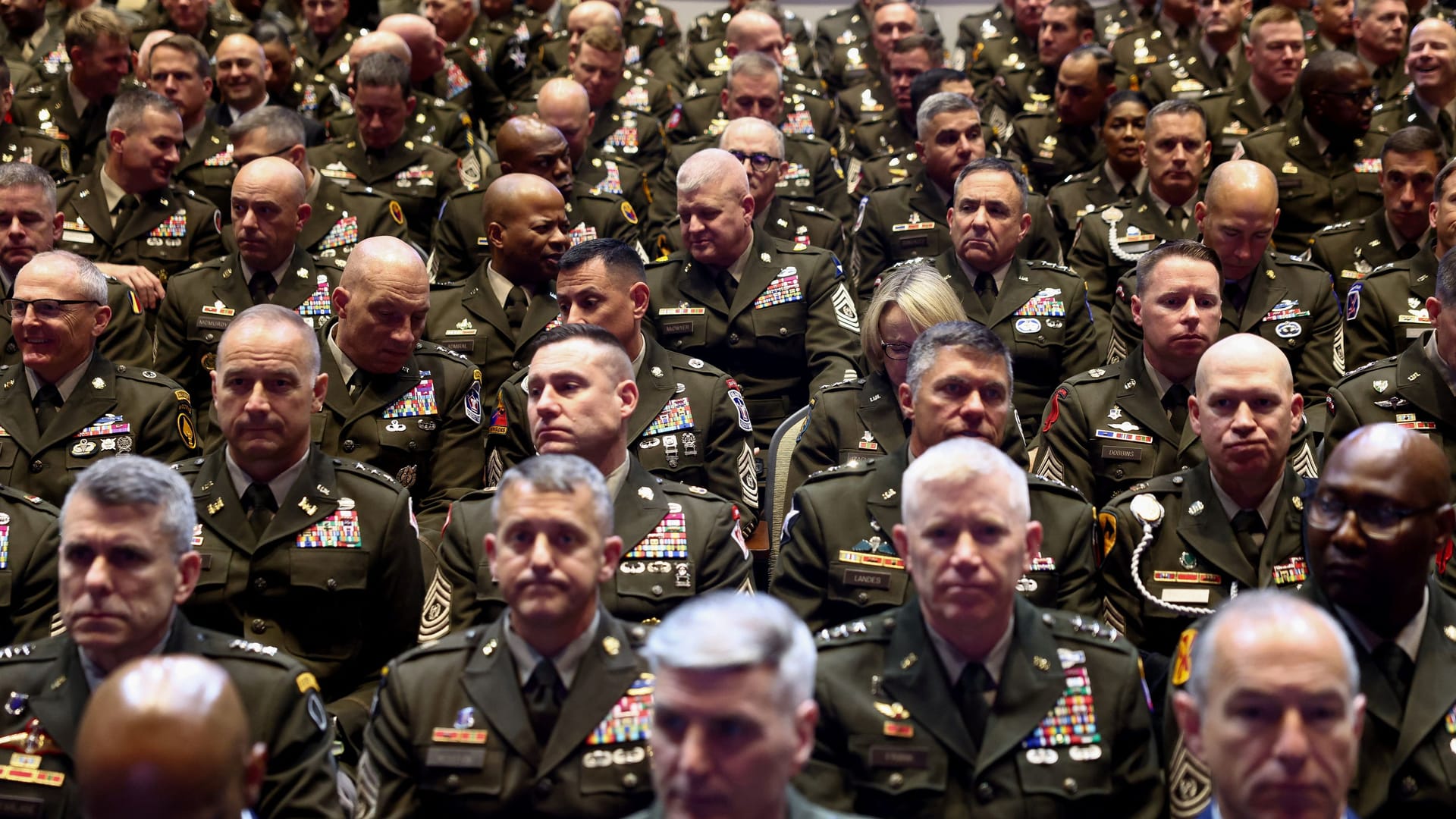 US-Militärs im Publikum: Neue Einsatzziele – auch Im Innern. US-Militärs im Publikum: Neue Einsatzziele – auch Im Innern.