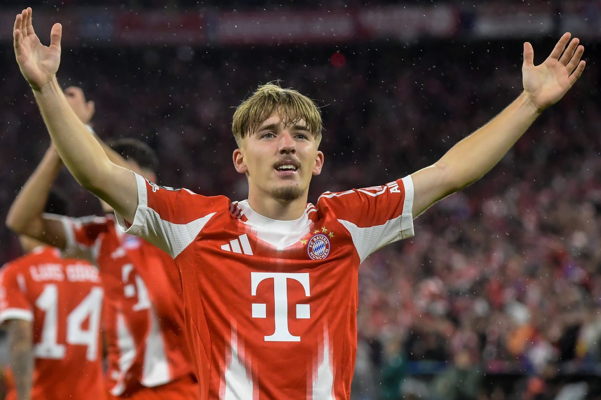 Starker Auftritt: Lennart Karl feiert seinen Treffer gegen den Club Brügge.