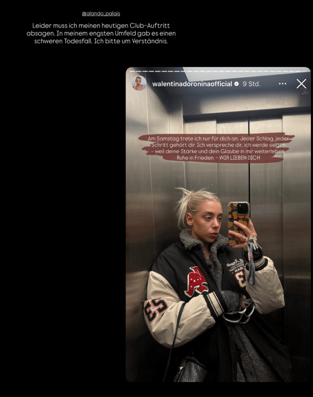 Walentina Doronina äußerte sich bei Instagram.