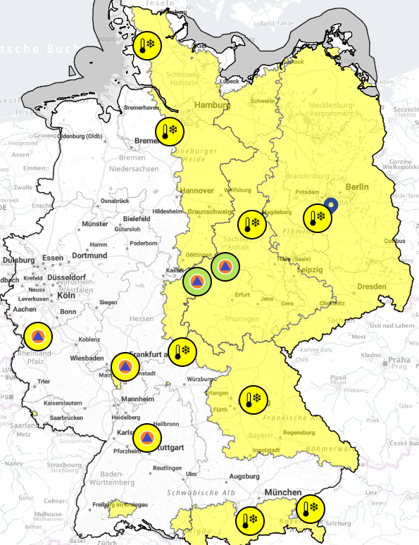 Es wird kalt: Der Deutsche Wetterdienst kündigt einen frostigen Start in den Sonntag an. Von der Küste bis zu den Alpen herrscht Alarmstufe Gelb. Es wird kalt: Der Deutsche Wetterdienst kündigt einen frostigen Start in den Sonntag an. Von der Küste bis zu den Alpen herrscht Alarmstufe Gelb.