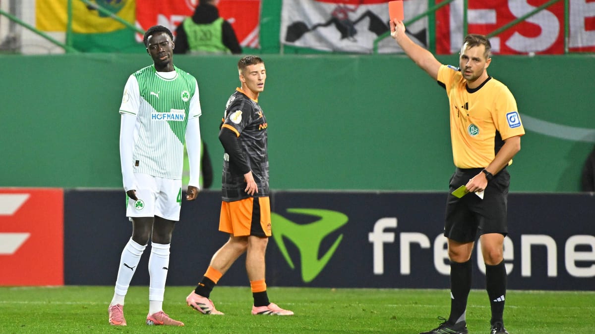DFB-Pokal: Fürths Sillah sieht Gelb-Rot in nur vier Minuten