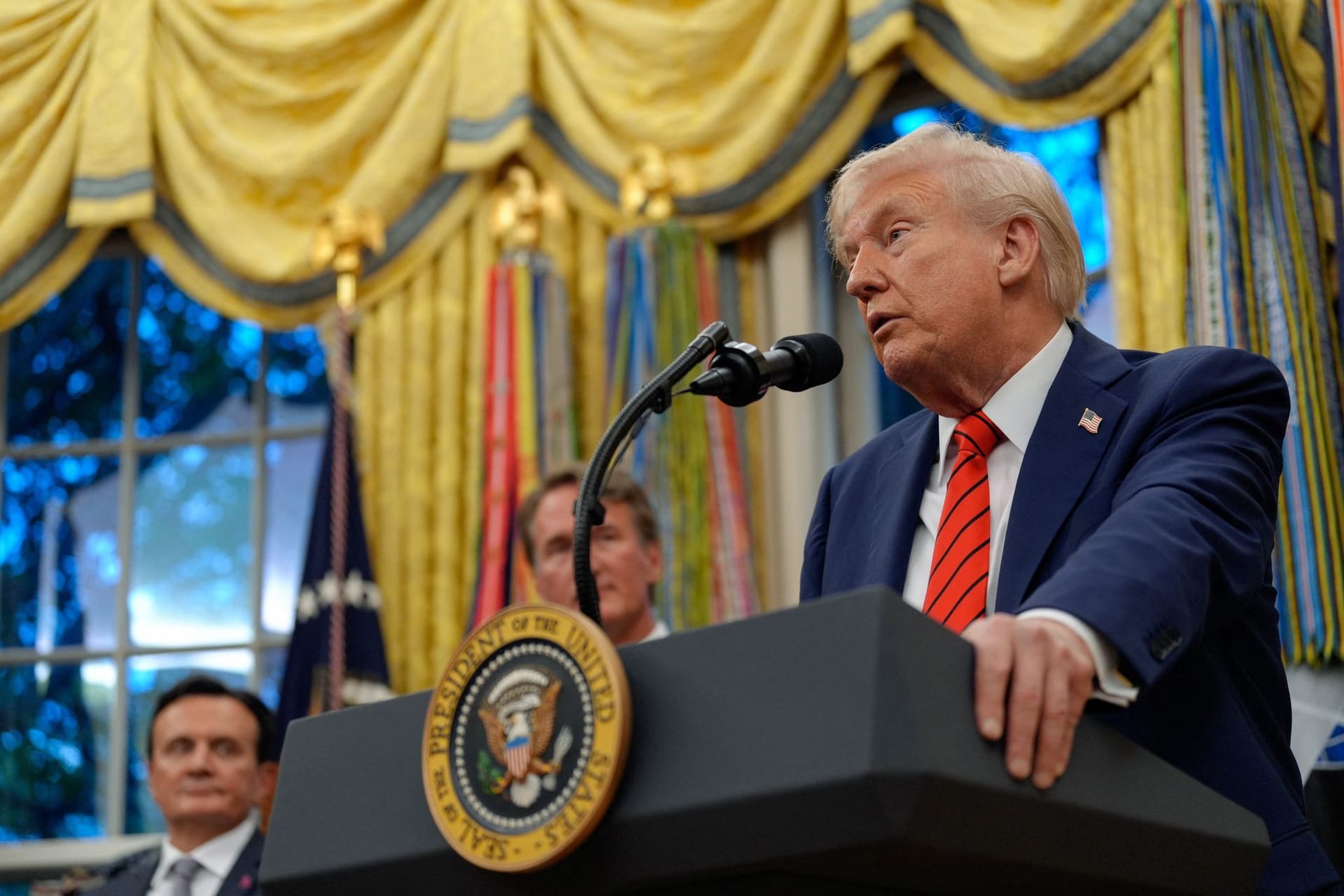 Donald Trump im Weißen Haus. Er will trotz Shutdown die amerikanischen Soldaten bezahlen.