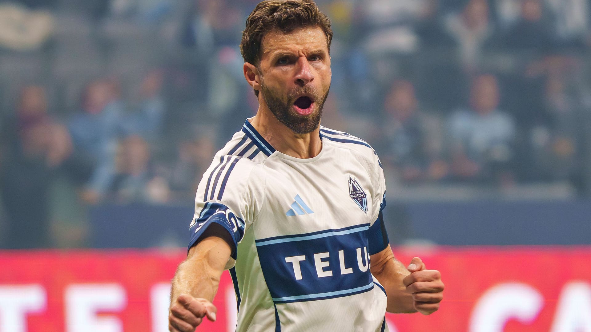 In Vancouver angekommen: Thomas Müller beim Torjubel für die Vancouver Whitecaps. In Vancouver angekommen: Thomas Müller beim Torjubel für die Vancouver Whitecaps.