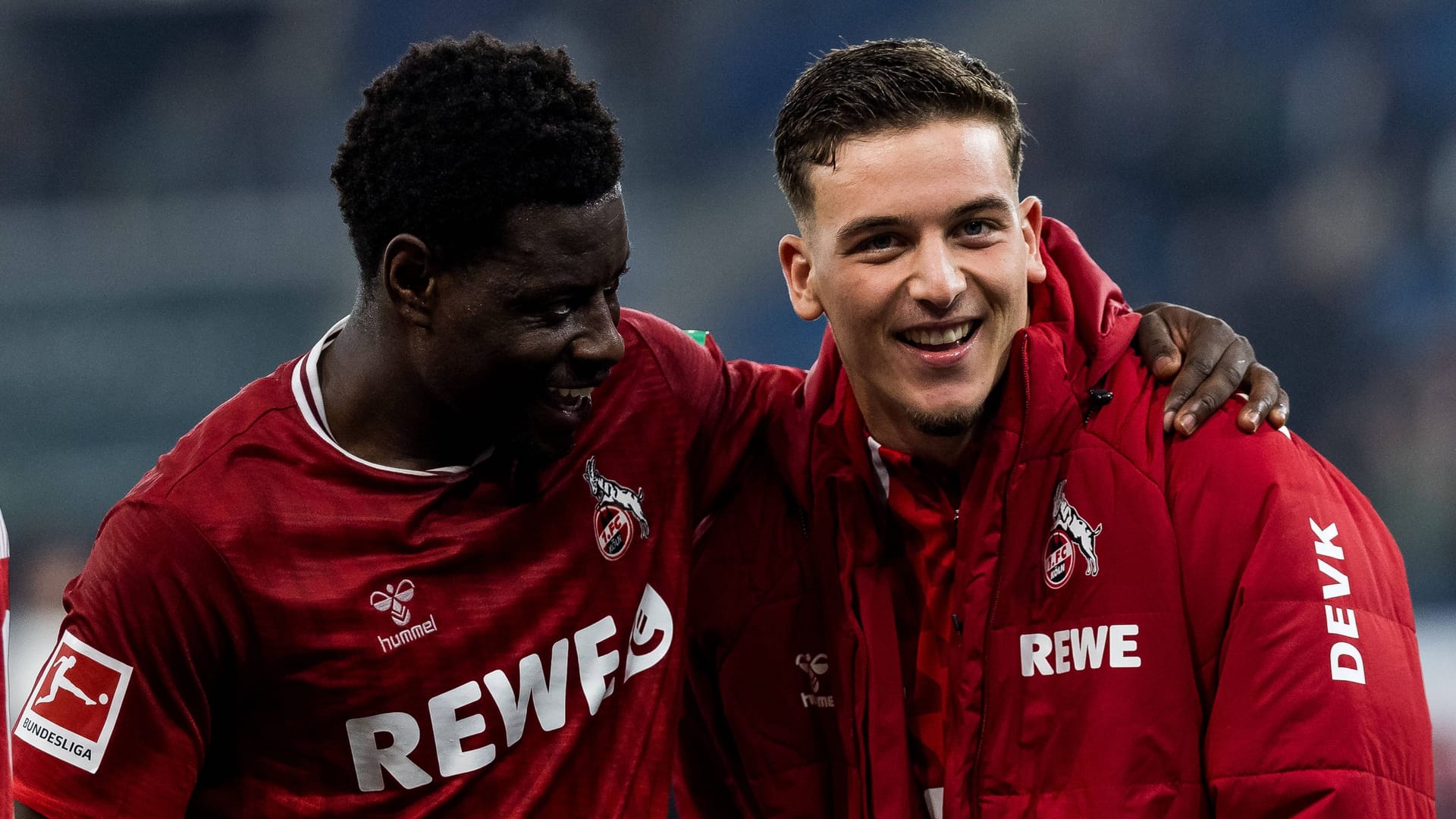 Ragnar Ache (l.) jubelt mit Said El Mala nach dem Sieg in Hoffenheim (Archivfoto): Wird der 19-Jährige bald Nationalspieler?