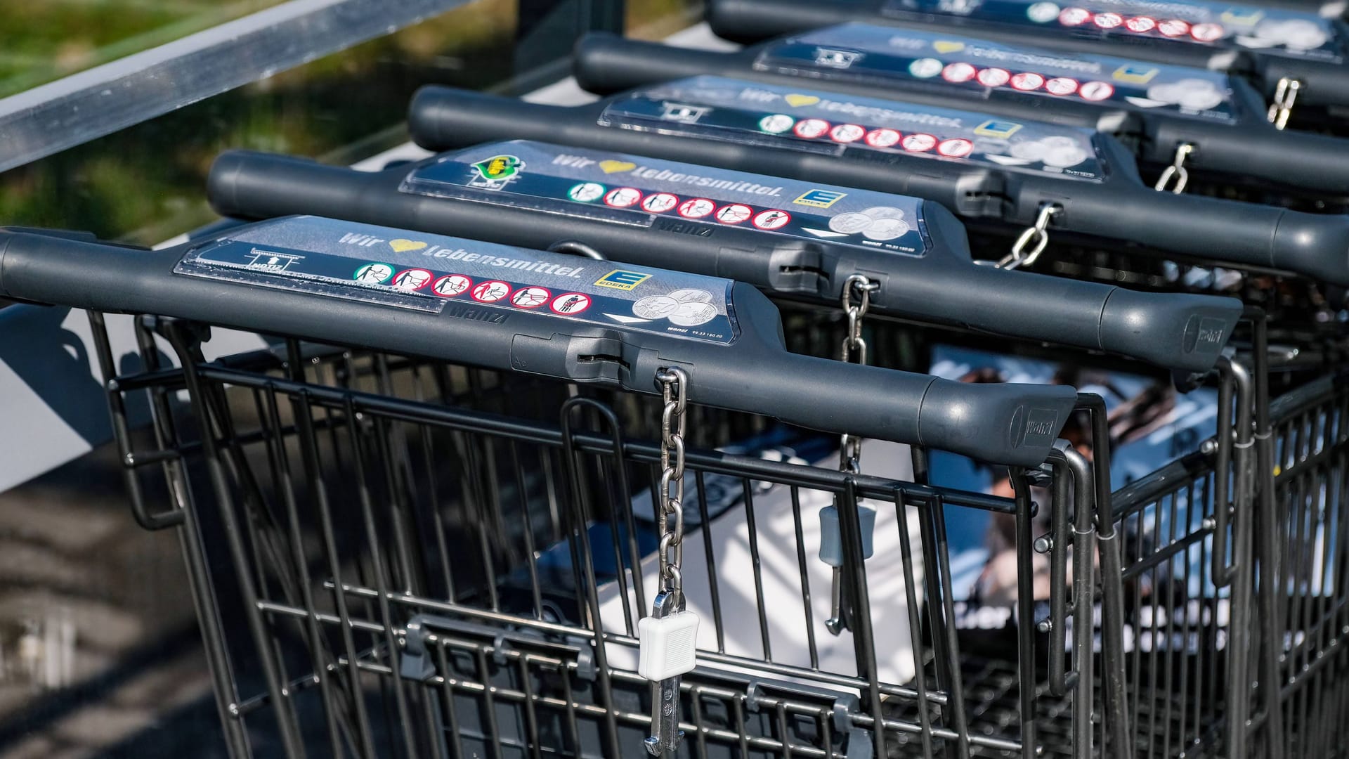 Einkaufswagen vor einem Supermarkt (Archivbild): Für einige Läden gibt es am Feiertag Sonderregelungen.