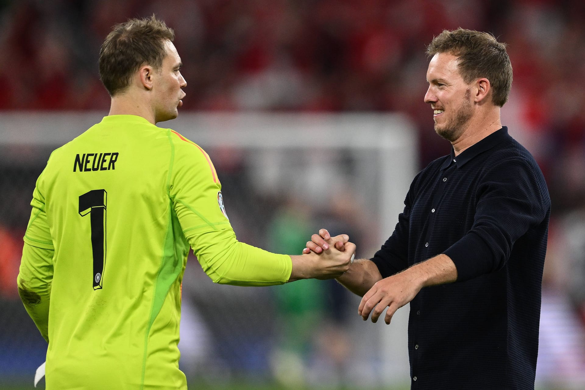 Manuel Neuer (links) und Julian Nagelsmann bei der Heim-EM: Arbeiten sie auch bei der WM 2026 nochmal zusammen? Manuel Neuer (links) und Julian Nagelsmann bei der Heim-EM: Arbeiten sie auch bei der WM 2026 nochmal zusammen?