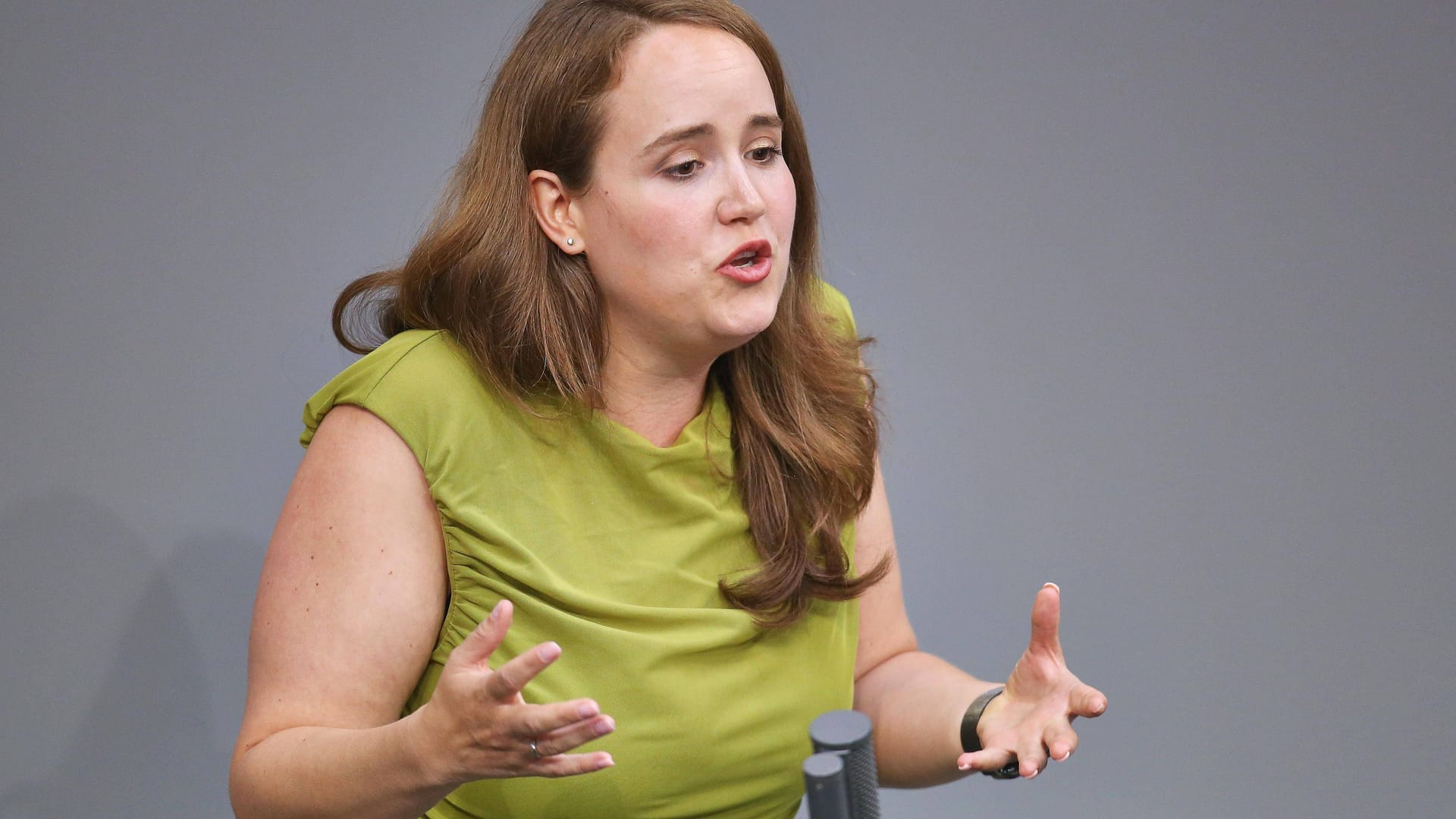Ricarda Lang (Grüne) im September im Bundestag. Ricarda Lang (Grüne) im September im Bundestag.