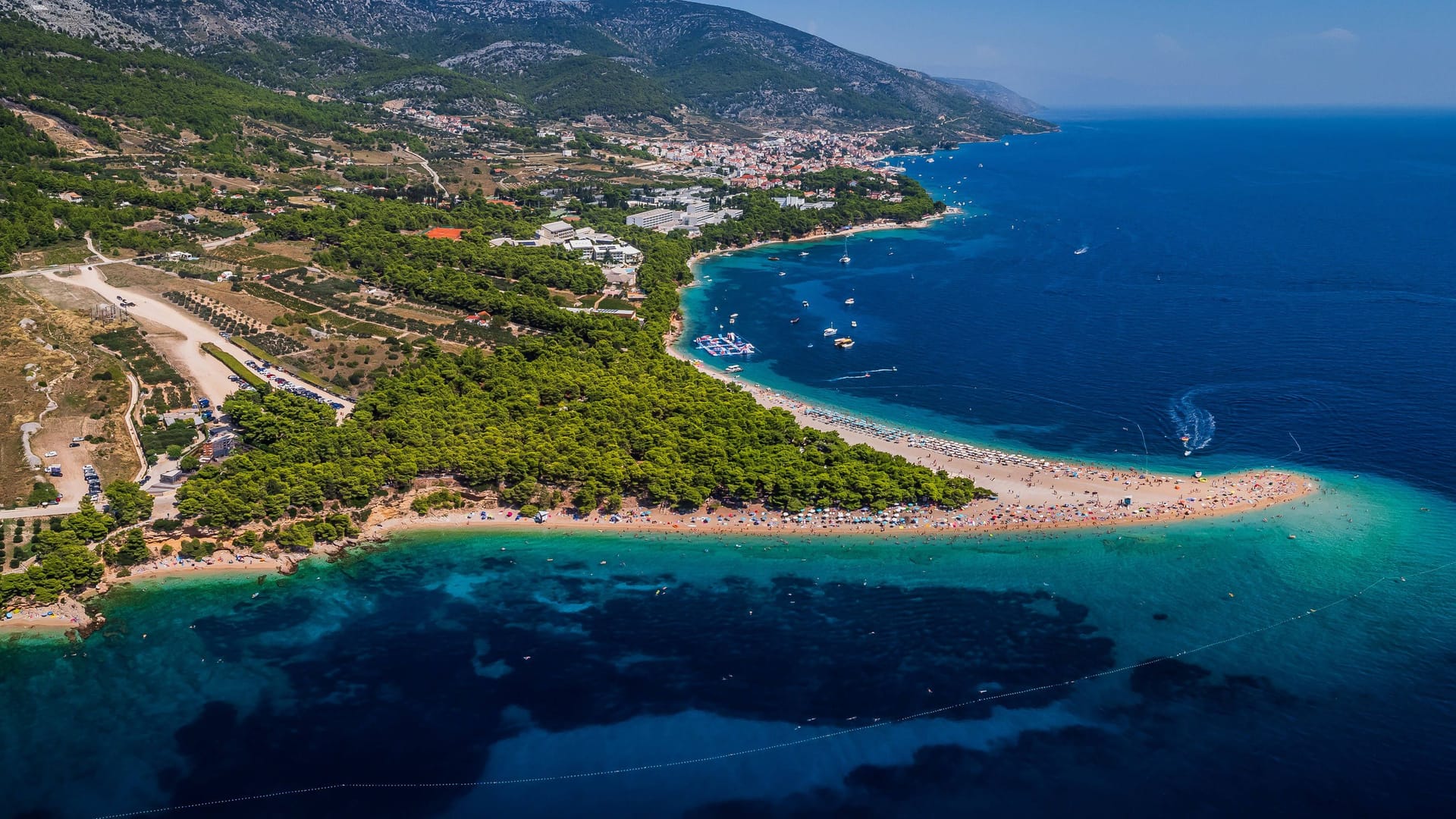 Das "Goldene Horn" Kroatiens in Bol: Der Strand gilt als einer der schönsten der Welt.