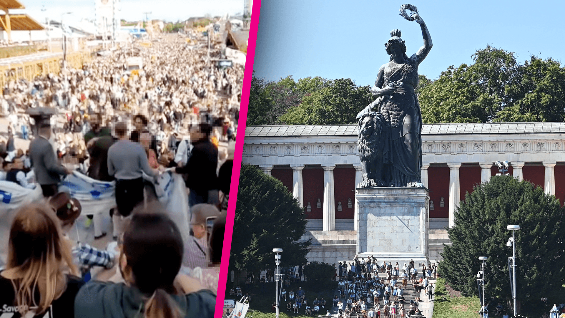 Die Bavaria-Statue an der Theresienwiese (Symbolfoto): Ein Instagram-Video zeigt den Moment, in dem eine Gruppe versucht, ein rechtsextremes Banner zu entrollen. Die Bavaria-Statue an der Theresienwiese (Symbolfoto): Ein Instagram-Video zeigt den Moment, in dem eine Gruppe versucht, ein rechtsextremes Banner zu entrollen.