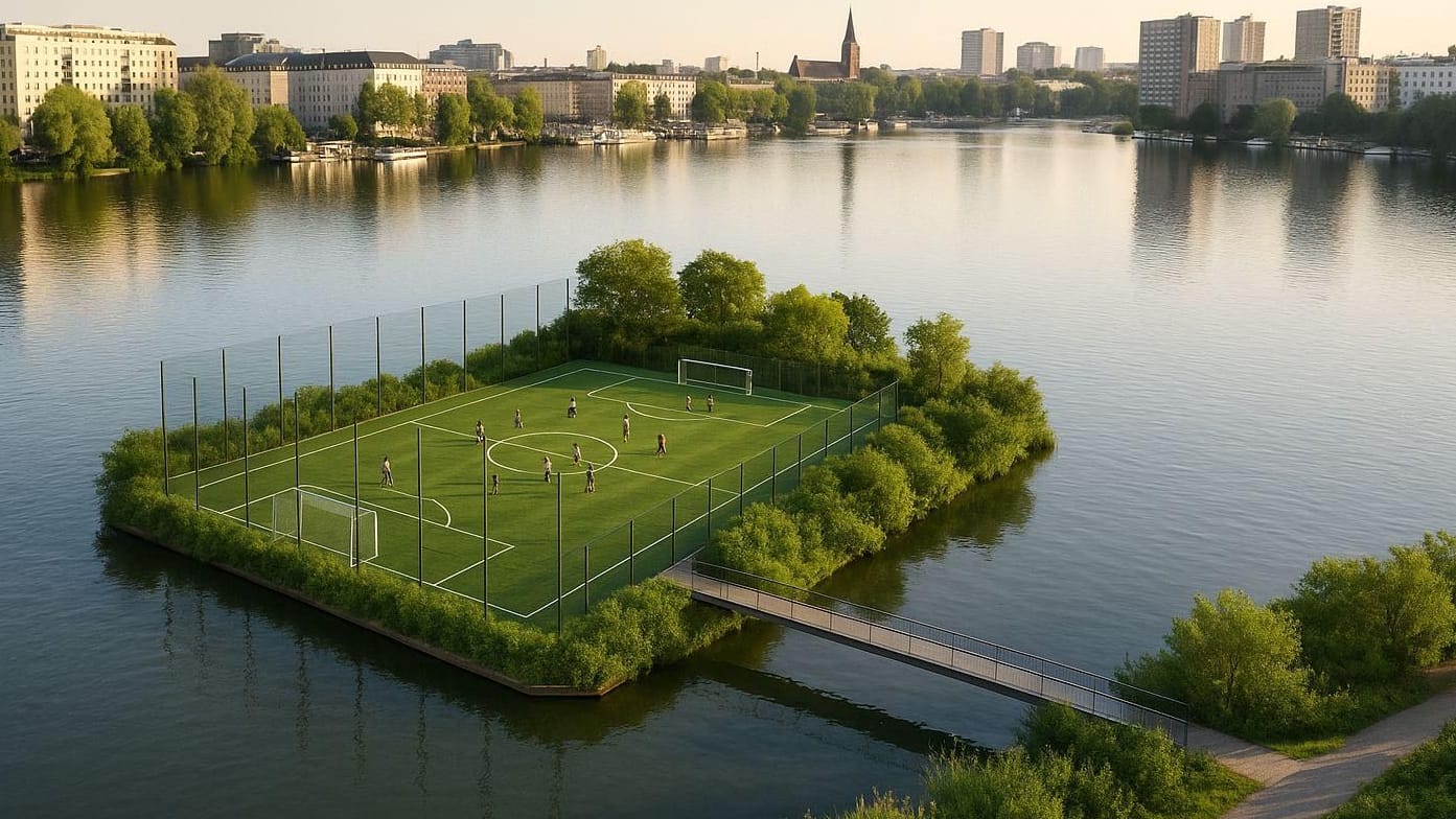 Mit diesem KI-Modell stellt die Führung von Victoria Friedrichshain ihren Mitgliedern gerade den "Wasserplan" vor. Mit diesem KI-Modell stellt die Führung von Victoria Friedrichshain ihren Mitgliedern gerade den "Wasserplan" vor.