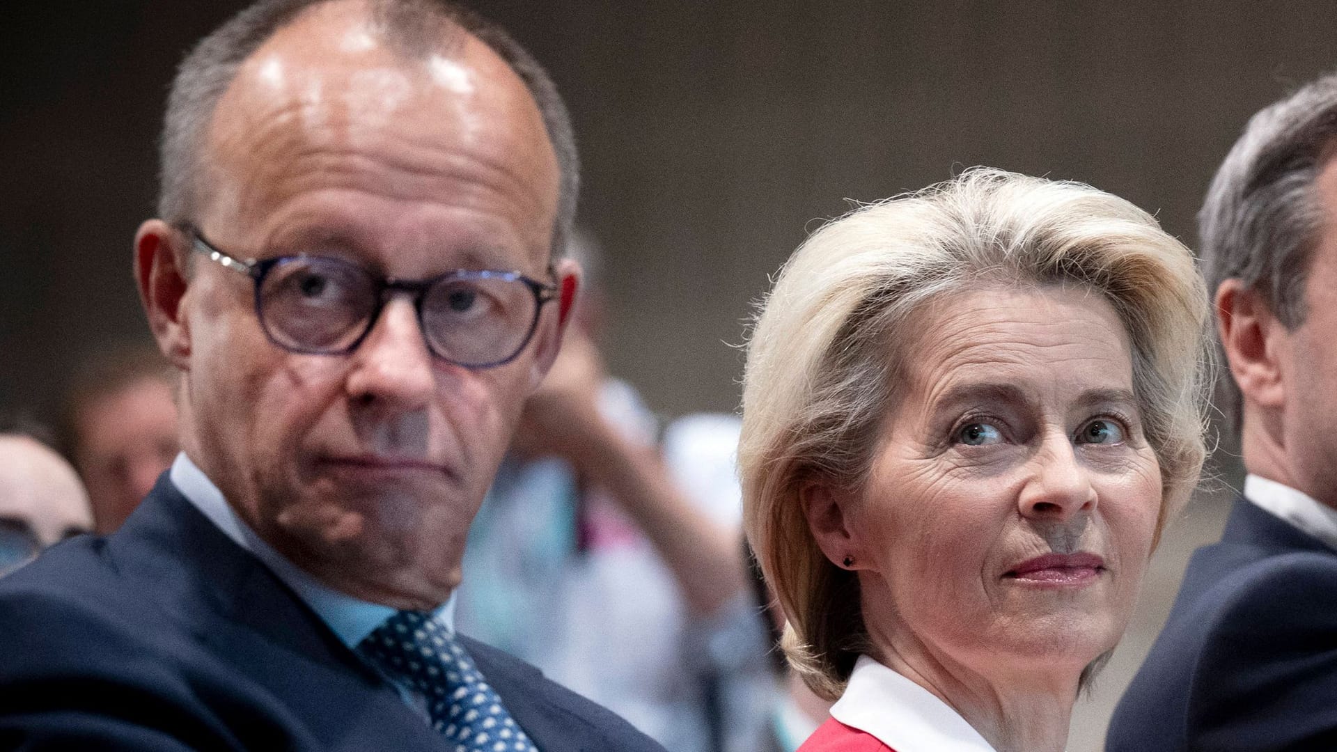 Friedrich Merz (l) und Ursula von der Leyen (Archivbild): Sie sammeln Argumente für die weitere Unterstützung der Ukraine. Friedrich Merz (l) und Ursula von der Leyen (Archivbild): Sie sammeln Argumente für die weitere Unterstützung der Ukraine.