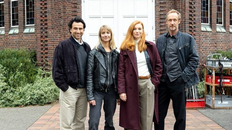 Am Set des Filmdrehs "Frau ohne Namen"