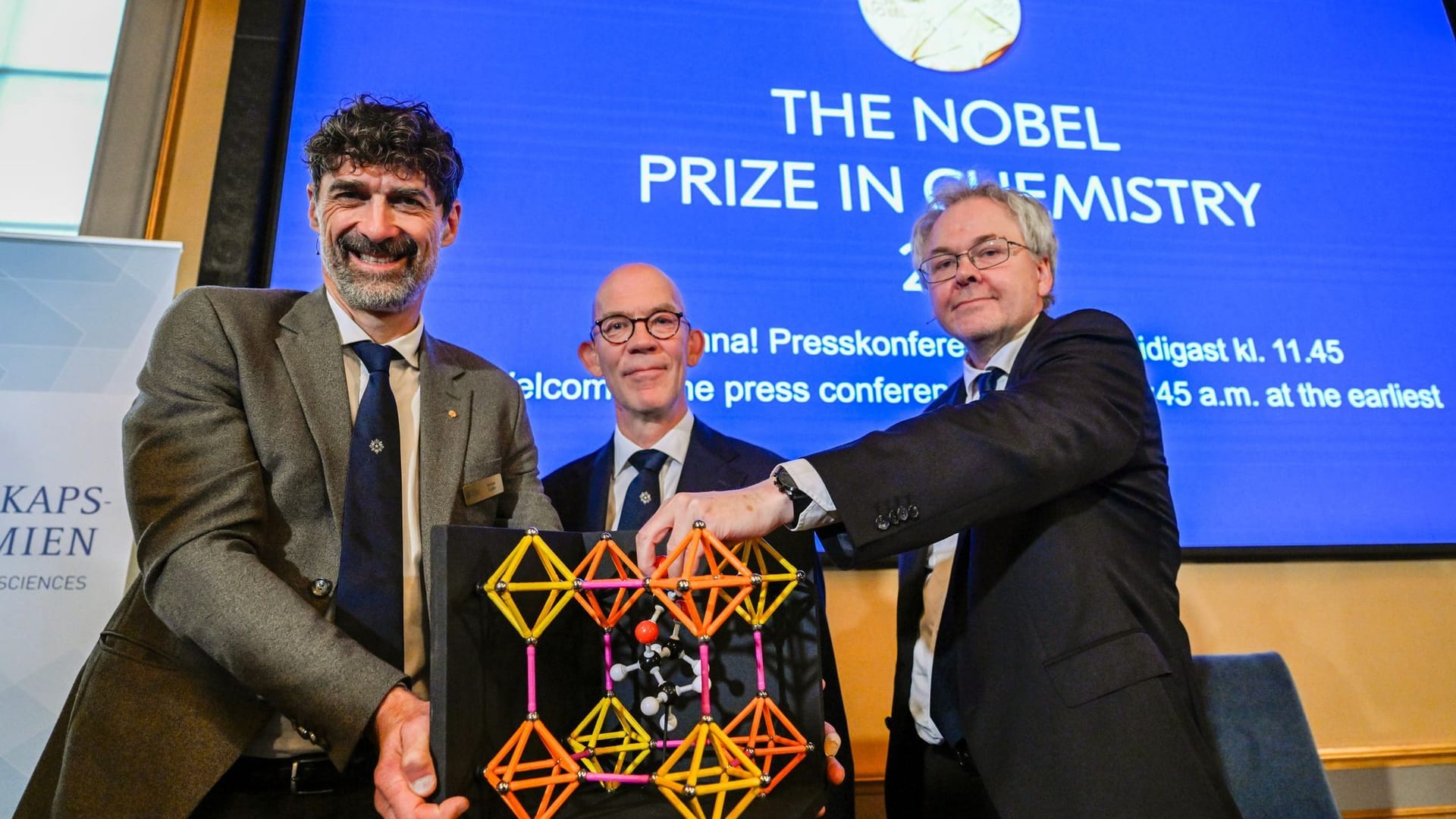 Die drei Träger des Chemie-Nobelpreises 2025
