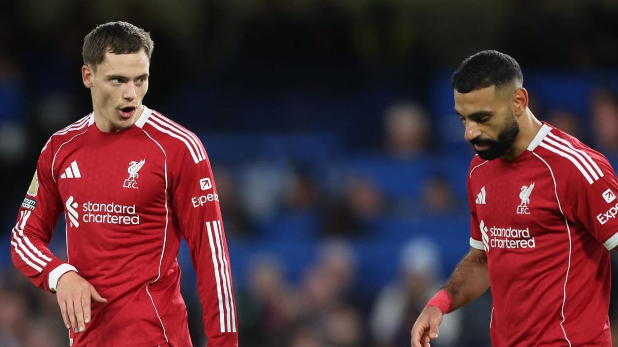 Florian Wirtz (l.) und Mohamed Salah: Erneut sprang für Liverpool kein Sieg heraus. Florian Wirtz (l.) und Mohamed Salah: Erneut sprang für Liverpool kein Sieg heraus.