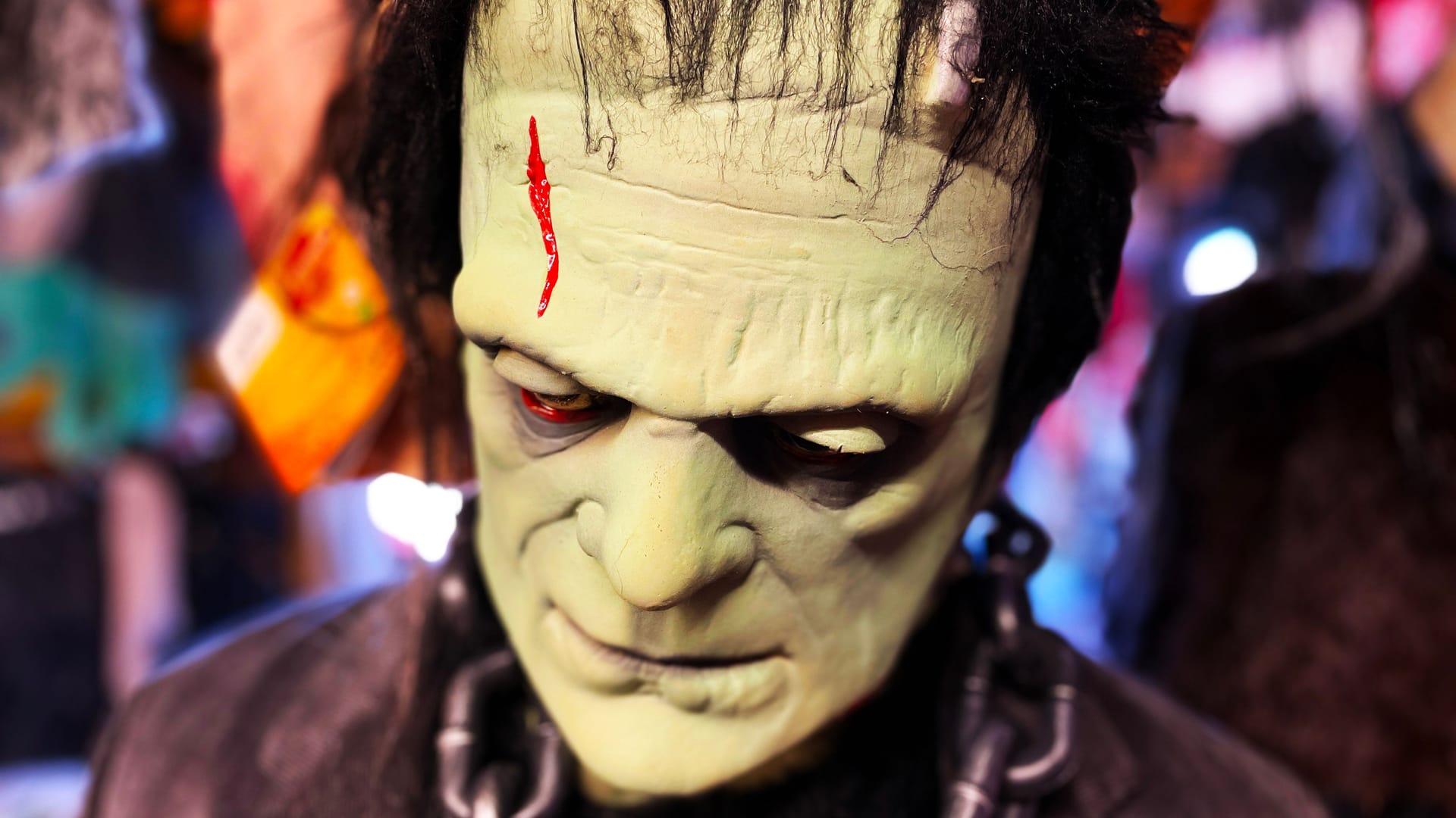 Frankenstein face costume mask scary backgrounds