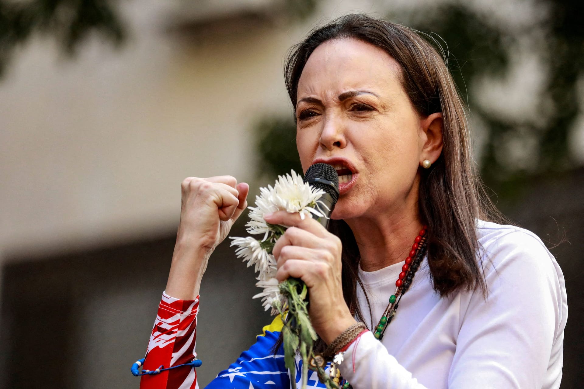 Oppositionsführerin Maria Corina Machado in Venezuela: Kampf für Freiheit und Demokratie.