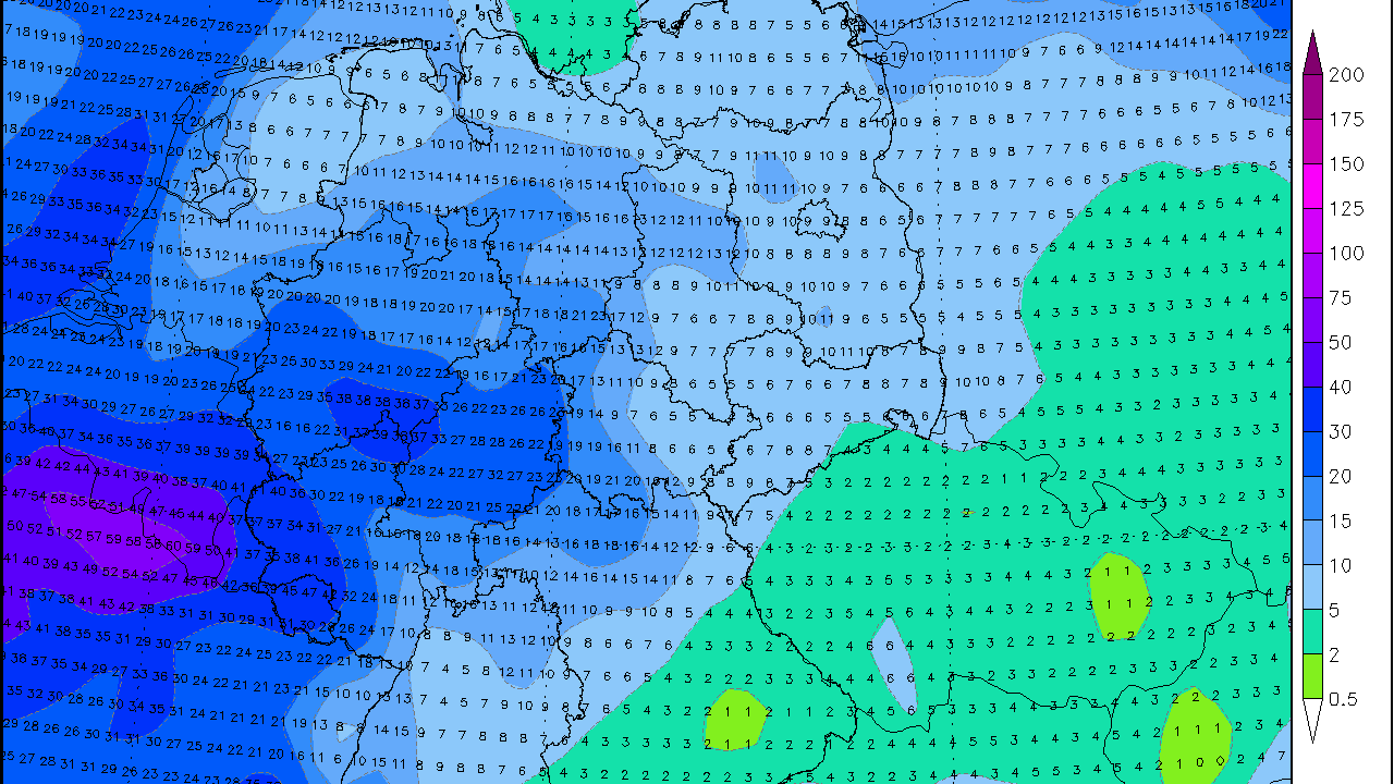 Regensummen bis zum 25. Oktober: Wolken und Regen dominieren Jung zufolge darüber hinaus auch noch bis zum Ende des Monats.