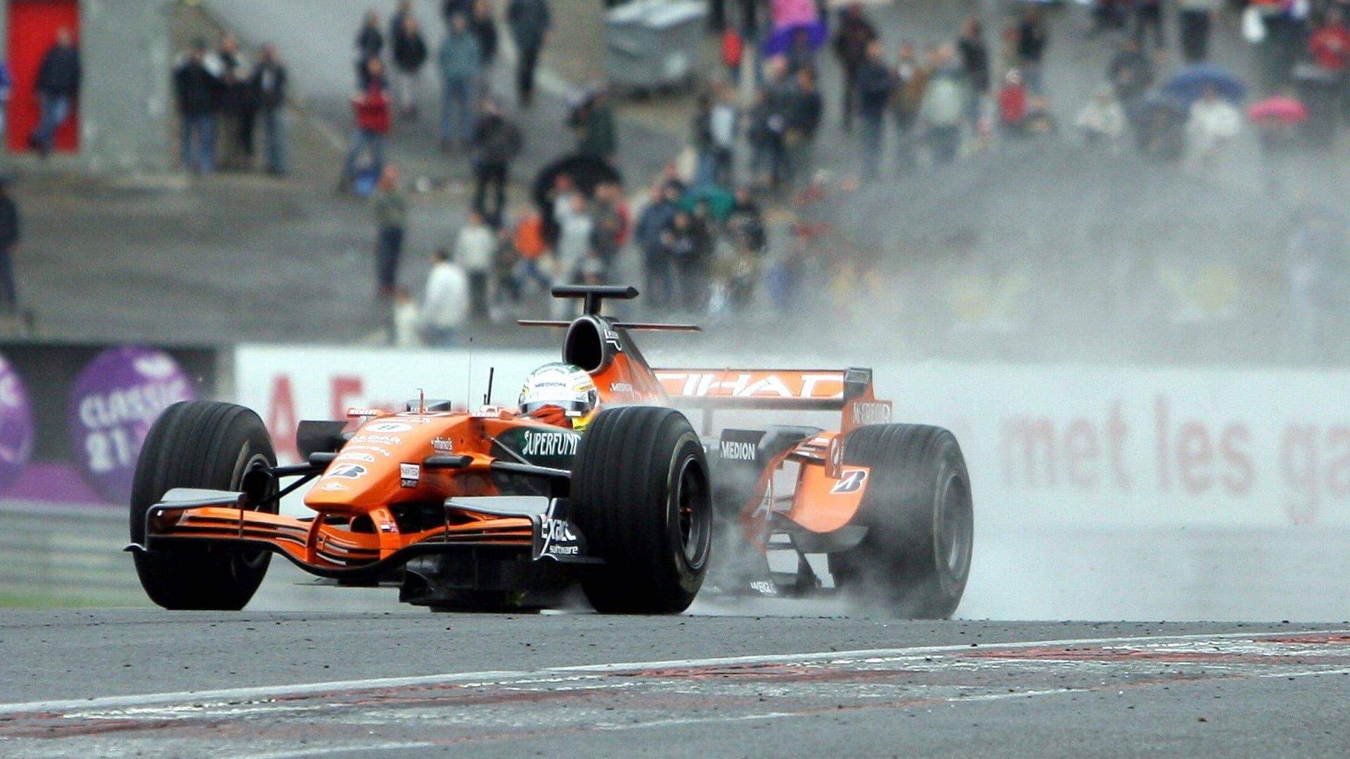 Kurzes Gastspiel in der Formel 1: 2007 startete Spyker unter dem Namen Spyker F1. Nach nur einem Jahr war wegen finanzieller Schwierigkeiten wieder Schluss.