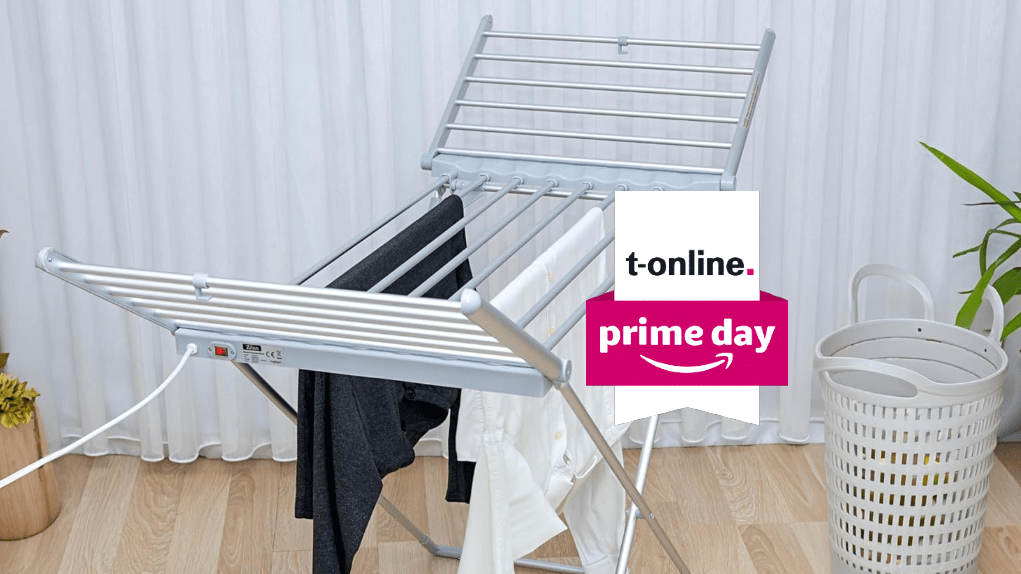 Bei Amazon bekommen Sie heute diesen beheizten Wäscheständer besonders günstig.
