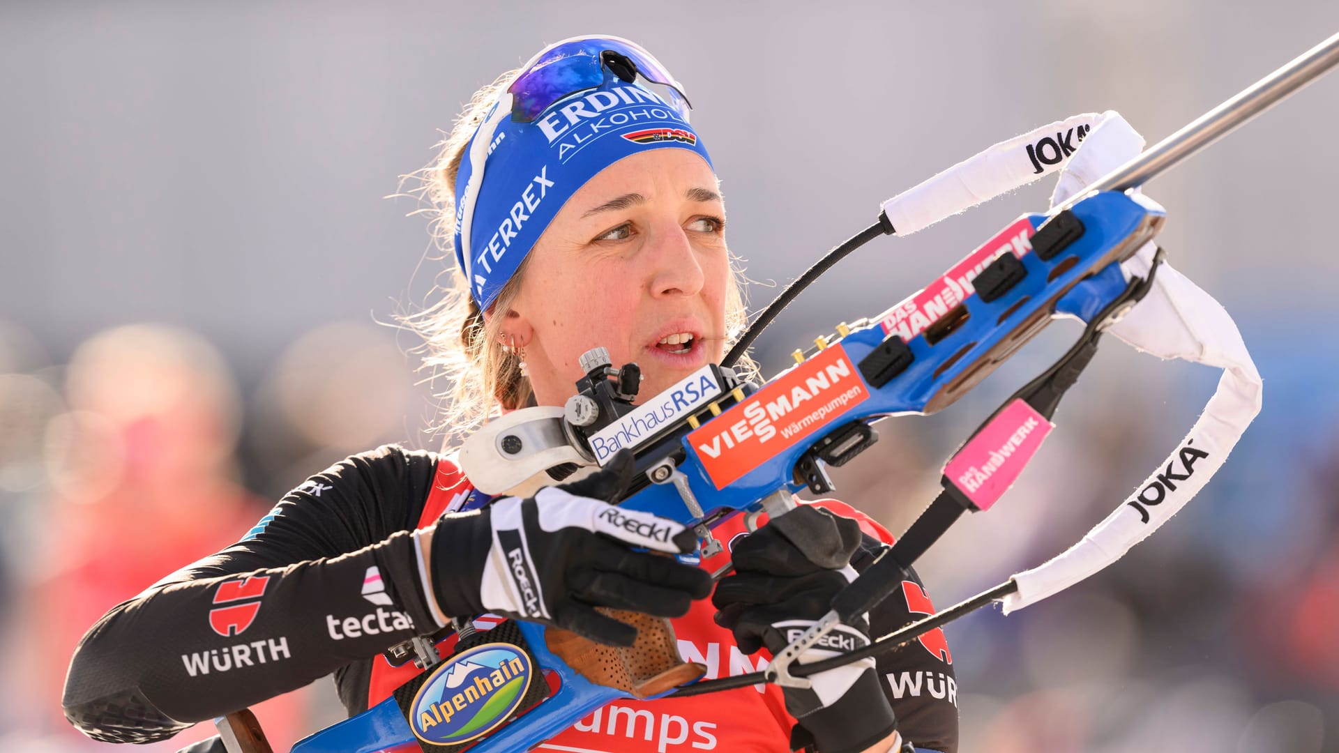 Franziska Preuß bei der WM in Lenzerheide im Februar: Die 31-Jährige gewann in der Schweiz Einzel-Gold in der Verfolgung. Franziska Preuß bei der WM in Lenzerheide im Februar: Die 31-Jährige gewann in der Schweiz Einzel-Gold in der Verfolgung.