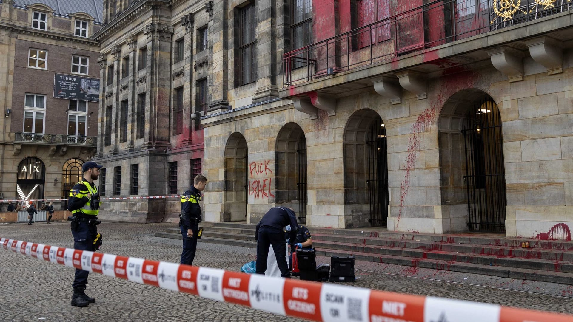 Königlicher Palast in Amsterdam beschmiert Königlicher Palast in Amsterdam beschmiert