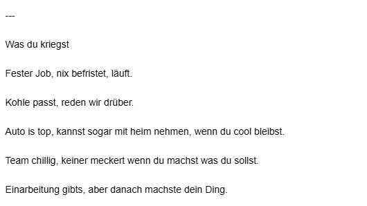 Die Jobanzeige: "Kohle passt" heißt aus übersetzt "eine attraktive Vergütung".