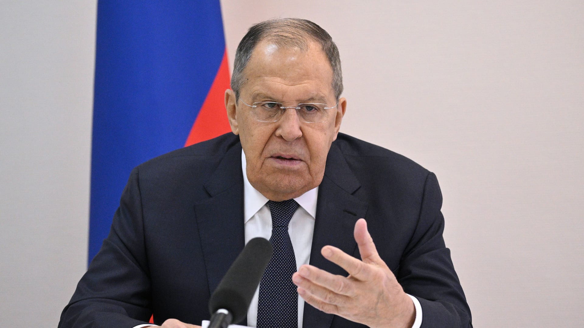 Sergej Lawrow auf einer Veranstaltung (Archivbild): Lawrow erklärte, er und sein US-Amtskollege Marco Rubio ständen im telefonischen Kontakt.