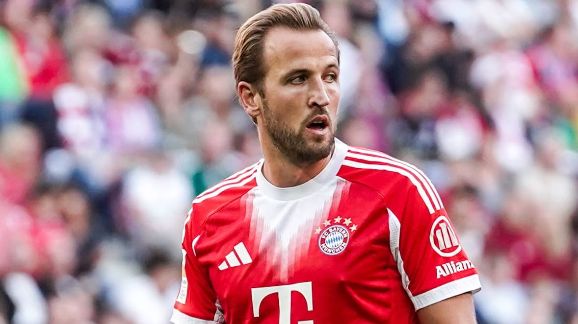 Harry Kane im Trikot des FC Bayern: Der Torjäger war 2023 für 100 Millionen Euro von Tottenham Hotspur nach München gewechselt. Harry Kane im Trikot des FC Bayern: Der Torjäger war 2023 für 100 Millionen Euro von Tottenham Hotspur nach München gewechselt.