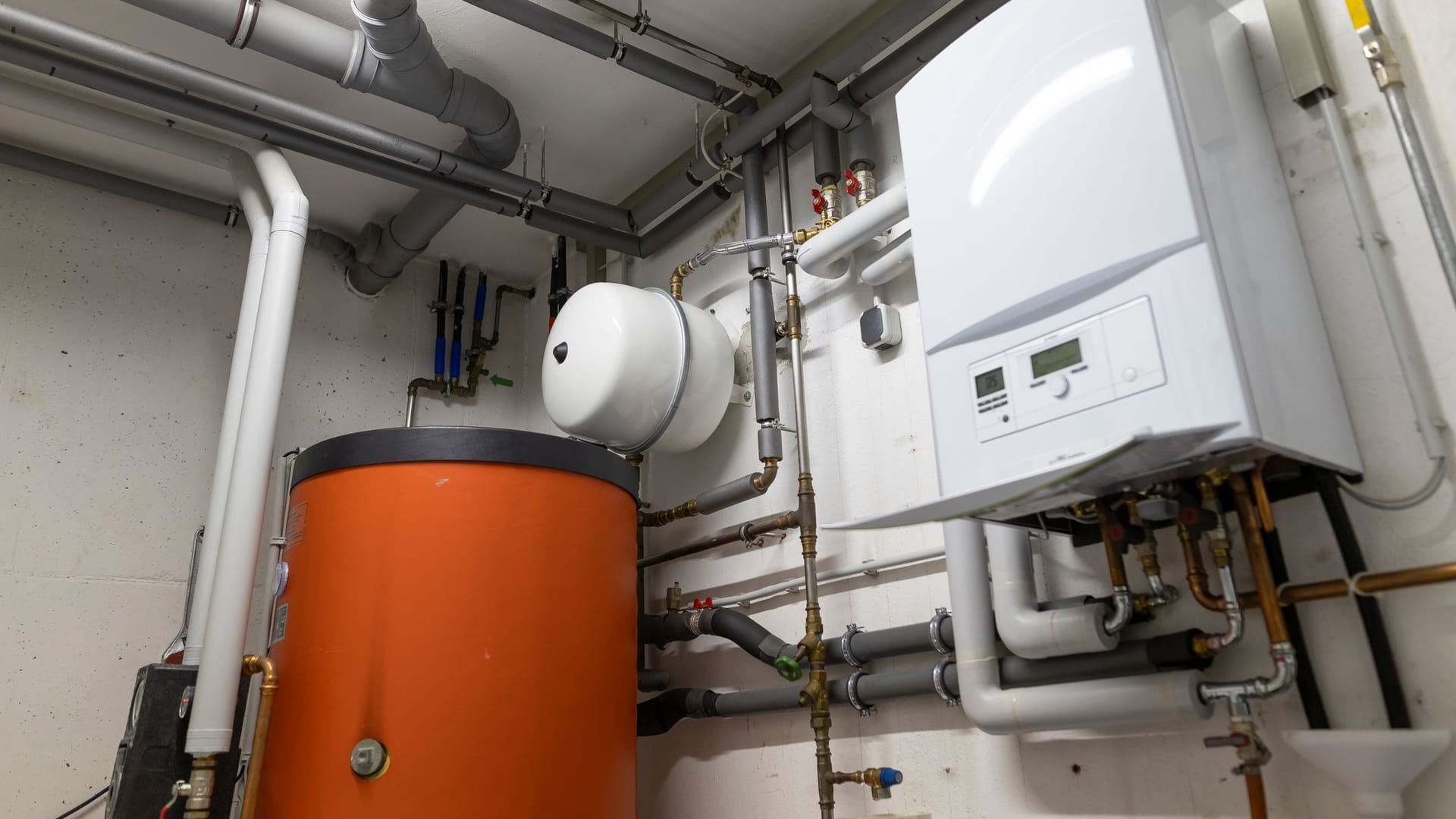 Modern gas heating in the basement Modern gas heating in the basement