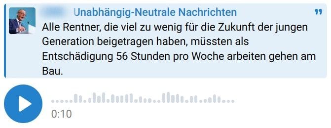 Erfundene Zitate mit der Stimme von Merz.