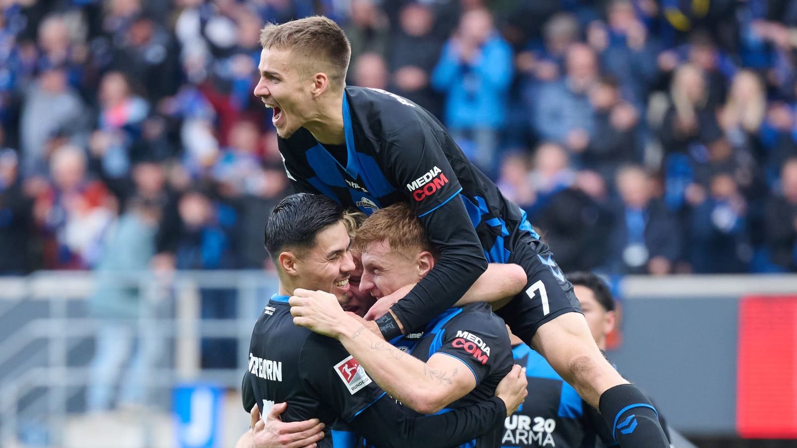 Jubel beim SC Pderborn: Laurin Curda traf zum 1:0. Jubel beim SC Pderborn: Laurin Curda traf zum 1:0.