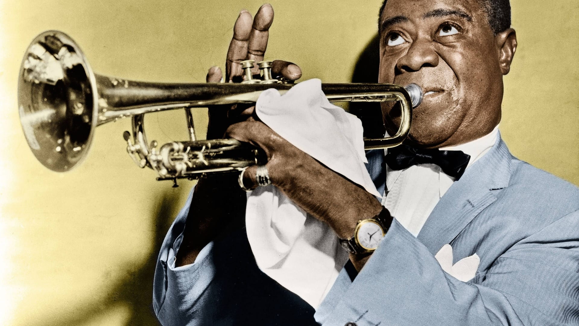 Louis Armstrong bei einem Konzert in New York. Louis Armstrong bei einem Konzert in New York.