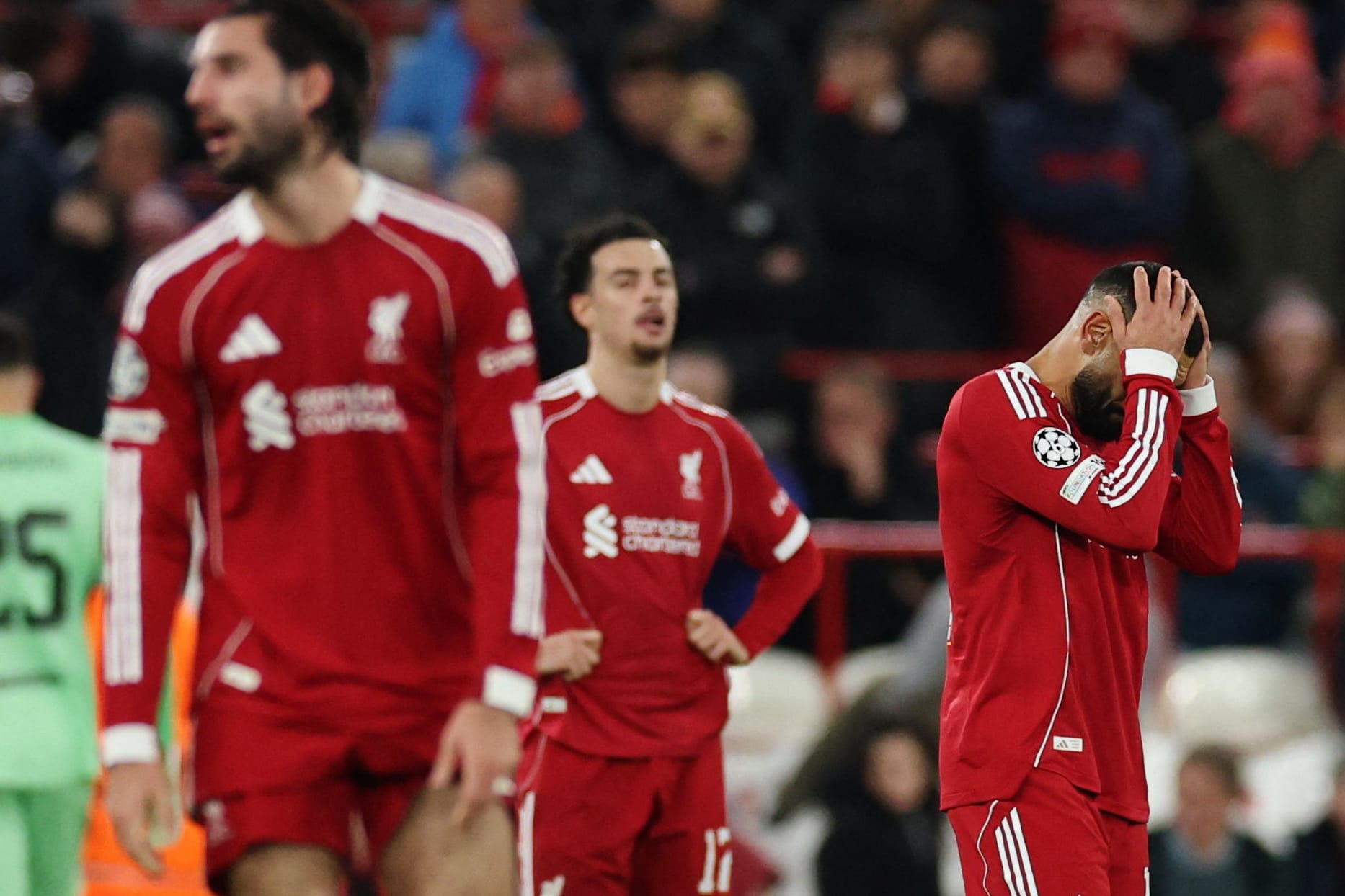 Liverpool-Spieler nach der Niederlage gegen die PSV Eindhoven.