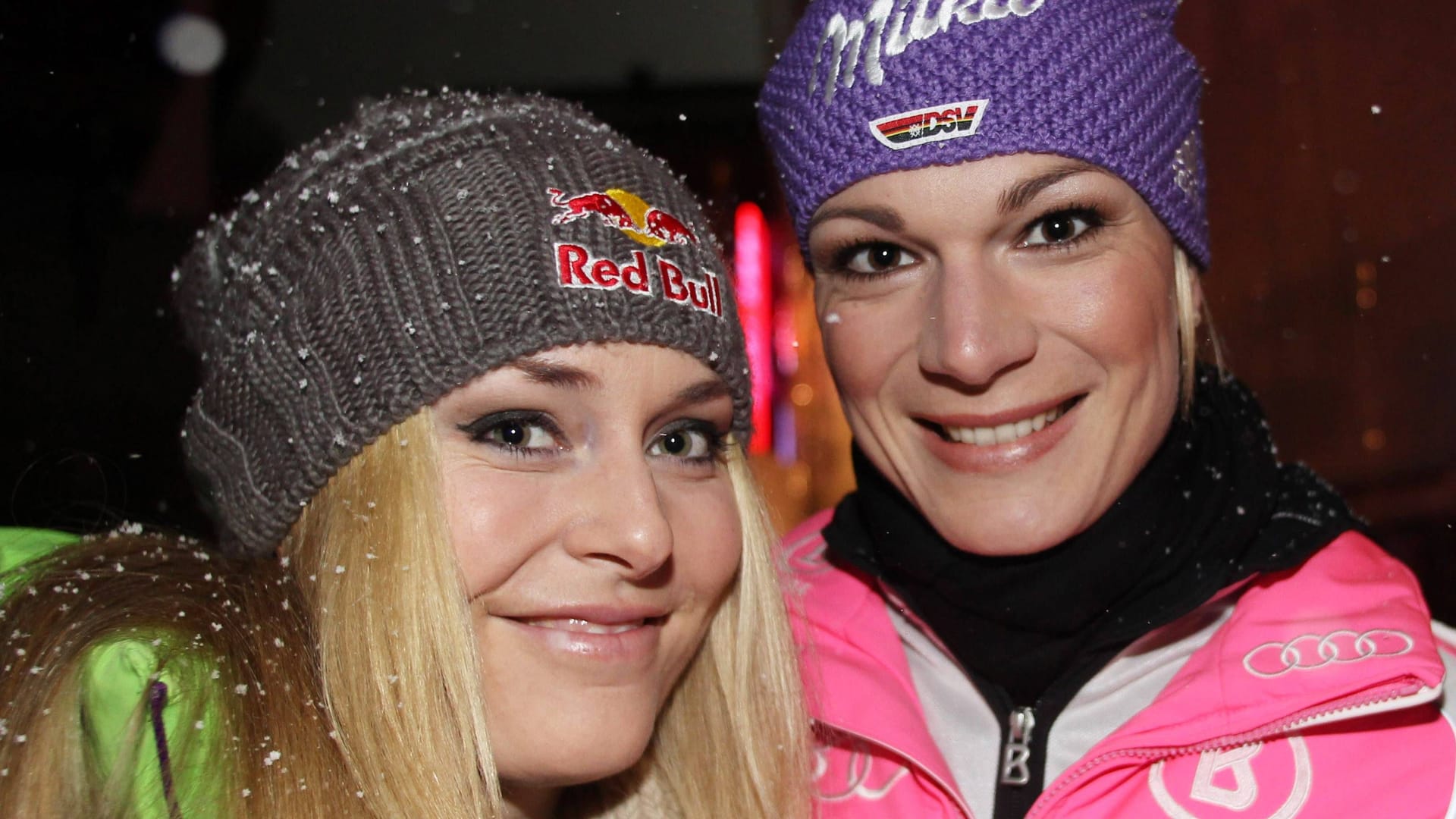 Maria Höfl-Riesch und Lindsey Vonn im Jahr 2013: Sie duellierten sich auf den Pisten im Weltcup. Maria Höfl-Riesch und Lindsey Vonn im Jahr 2013: Sie duellierten sich auf den Pisten im Weltcup.