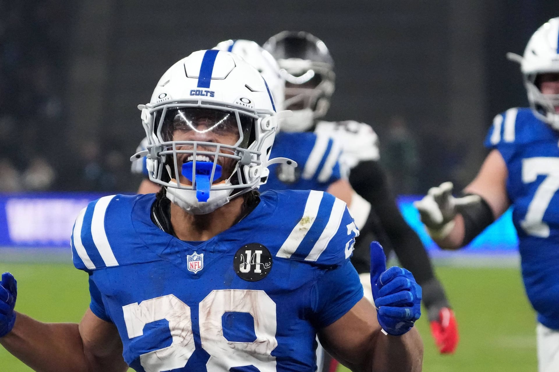 Jonathan Taylor feiert: Der Running Back sicherte seinen Indianapolis Colts den Sieg.