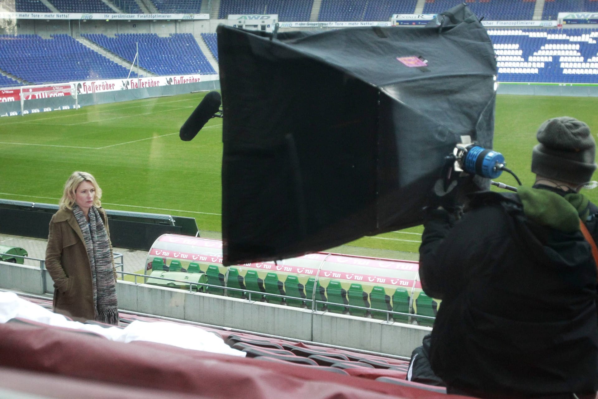 Dreharbeiten zum Hannover-Tatort in der HDI-Arena (Archivbild): Die Stadt ist häufiger Drehort für Film- und TV-Produktionen.