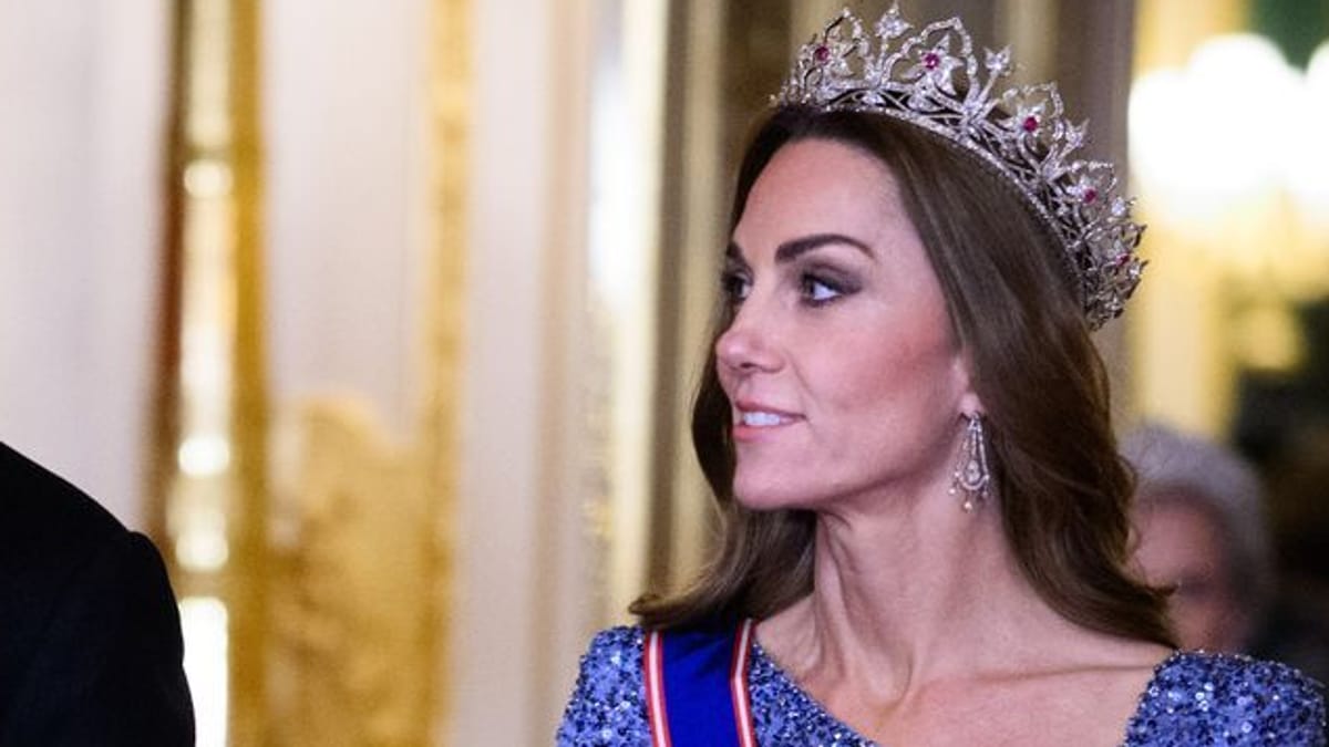 Prinzessin Kate im Glamourlook beim Staatsbankett für Steinmeier